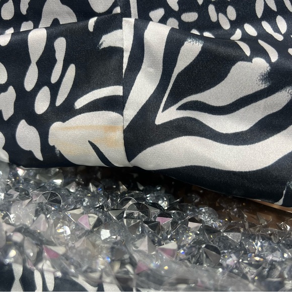 Roberta dress mini black white shimmer shiny rhinestone crystal bling emblem - Picture 14 of 14